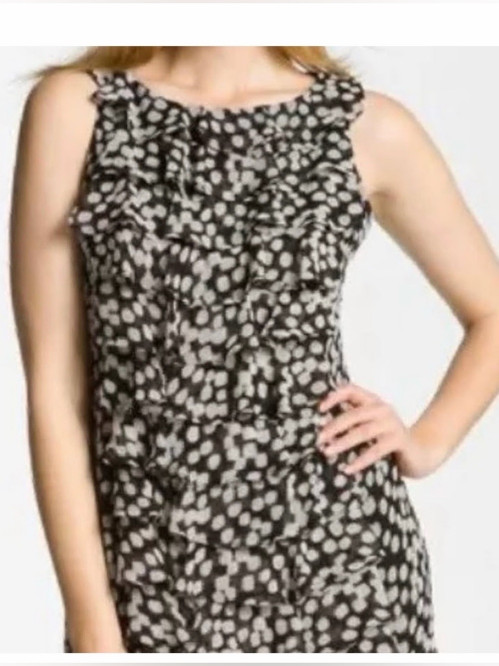 Adrianna Papell sleeveless polka dot dress